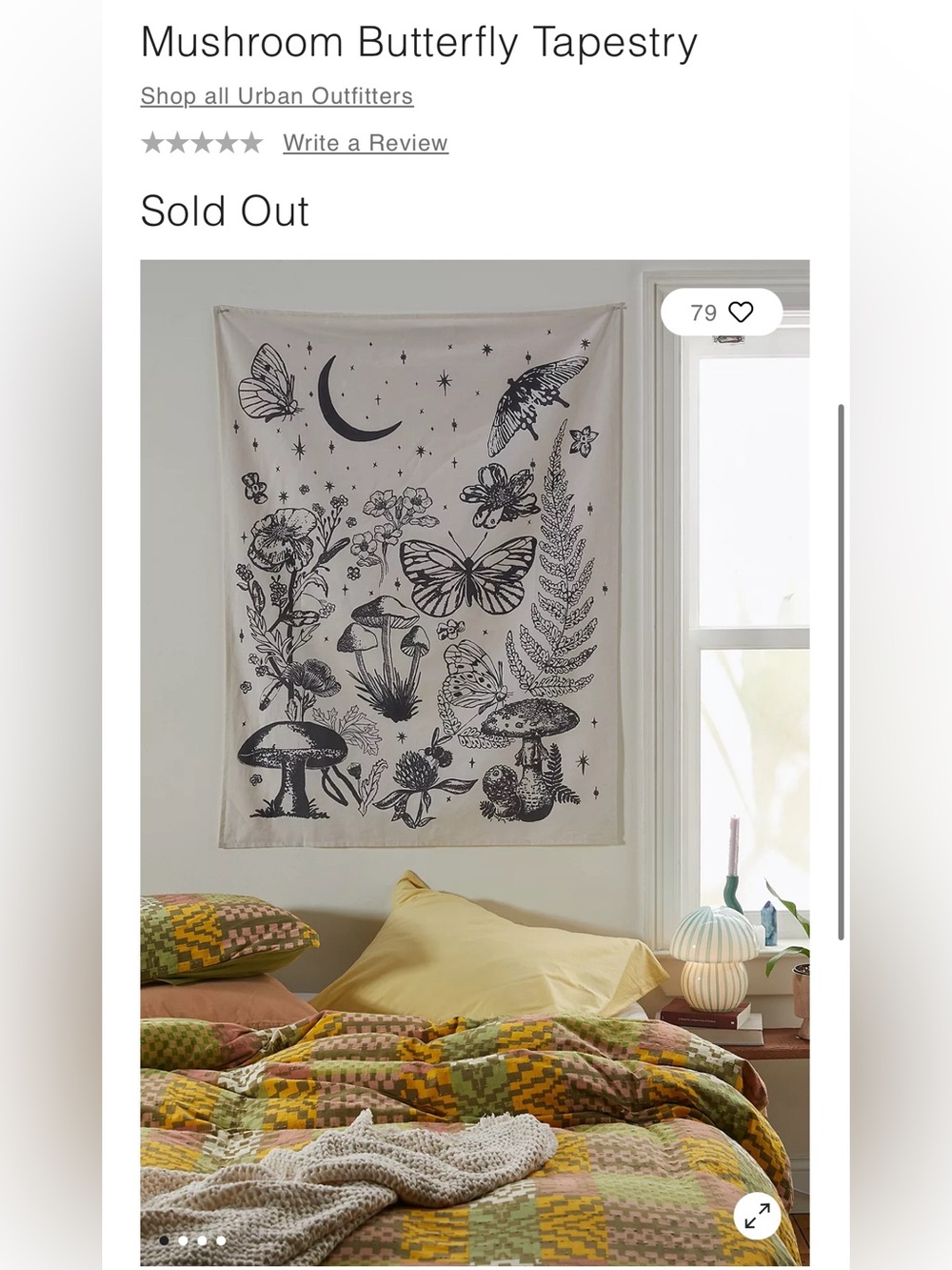 Urban Outfitters Nature Themed Tapestry 36” x 48” (NWT)